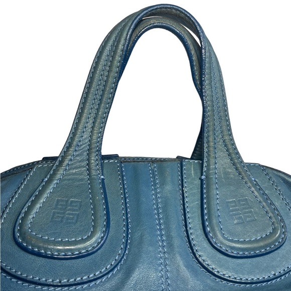 $1899 Retail Givenchy Nightingale Leather Blue Handbag satchel - Picture 5 of 13
